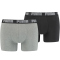 2er Pack PUMA Basic Boxershorts dark grey melange / black S