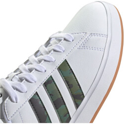 adidas Grand Court Cloudfoam Comfort Sneaker Camouflage Herren 01F7 - ftwwht/ftwwht/greoxi 43 1/3