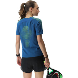 UYN Padel Series Smash kurzarm Padel Tennisshirt Damen K948 - blue poseidon/lime XS