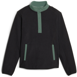 PUMA Fleece 1/4-Zip Golf-Sweatshirt Damen 02 - PUMA black/eucalyptus XS