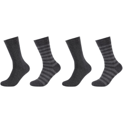 4er Pack camano Soft Stripe Crew Socken Herren