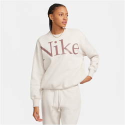 NIKE Sportswear Phoenix Logo Oversized Fleece Sweatshirt Damen 104 - lt orewood brn/smokey mauve/sail S