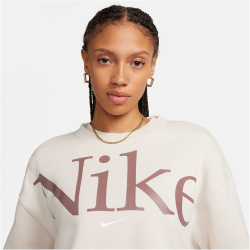 NIKE Sportswear Phoenix Logo Oversized Fleece Sweatshirt Damen 104 - lt orewood brn/smokey mauve/sail S