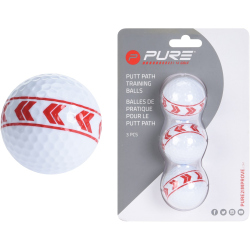 3er Pack Pure2Improve Golf Alignment Bälle (3 Stk) weiß/rot