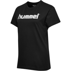 hummel GO Baumwoll Logo T-Shirt Damen kurzarm black S
