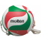 molten Volleyball Trainingsball mit 2 Halteseilen Weiß/Grün/Rot Gr. 5
