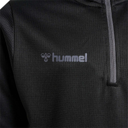 hummel Authentic 1/2-Zip Sweatshirt Kinder black/asphalt 176