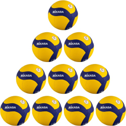 10er Ballpaket MIKASA V345W Volleyball Jugend