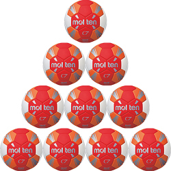 10er Ballpaket molten Handball Wettspielball rot/orange...
