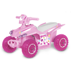 carromco Elektrofahrzeug Quad Flowers Kinder pink