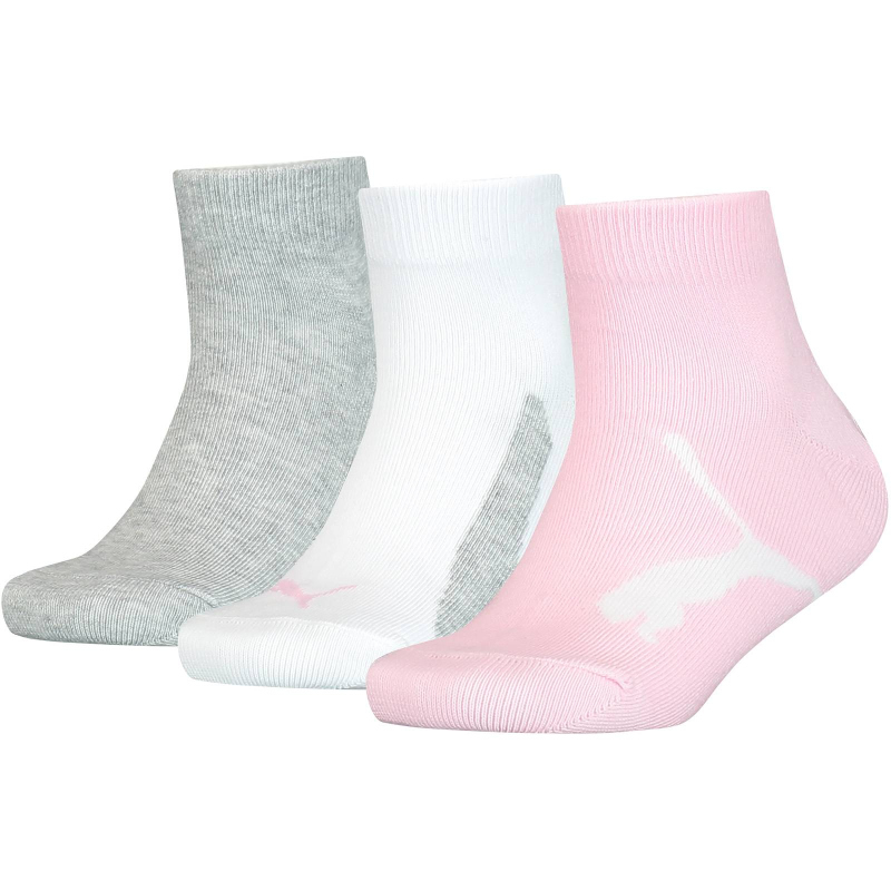 3er Pack PUMA Kinder BWT Quarter Socken pink/grey 39-42