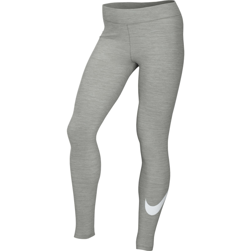 NIKE Sportswear Essential Mid-Rise Leggings Damen dk grey heather/white XS