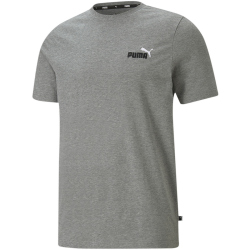 PUMA Ess+ Metallic Embroidery Logo T-Shirt Herren medium gray heather S