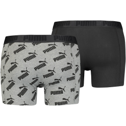 4er Pack PUMA Men All-Over-Print Boxershorts dark grey melange / black L