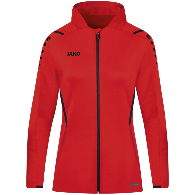 JAKO Challenge Trainingsjacke mit Kapuze Damen rot/schwarz 42