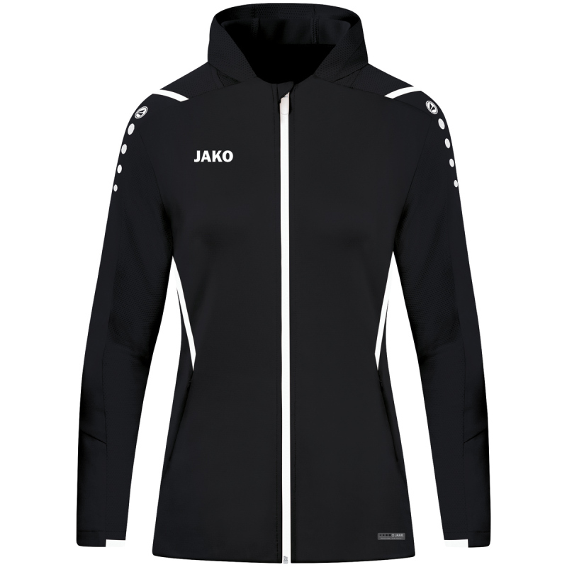 JAKO Challenge Trainingsjacke mit Kapuze Damen schwarz/weiß 34