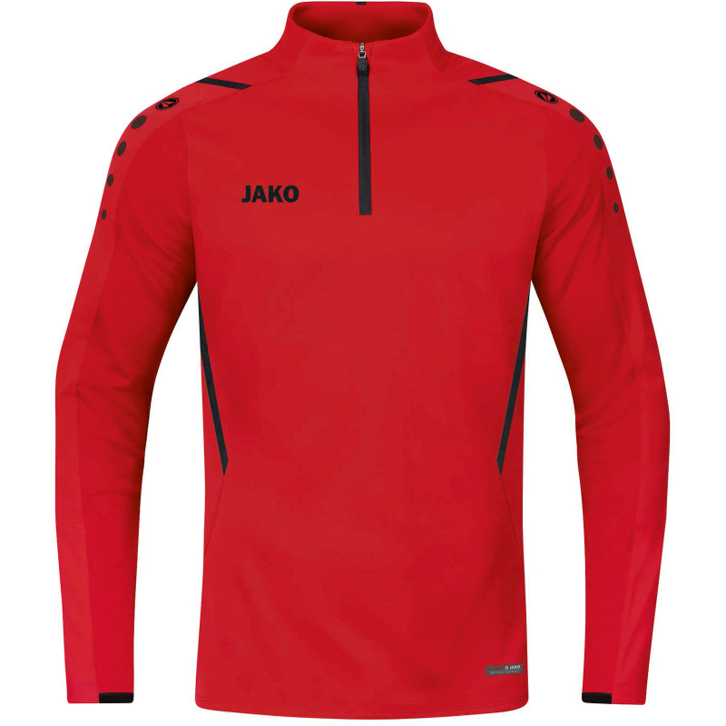 JAKO Challenge Sweatshirt mit 1/4-Reißverschluss Kinder rot/schwarz 128