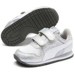 PUMA Cabana Racer Glitz Baby-Sneaker mit Klettverschluss PUMA silver/PUMA white 26