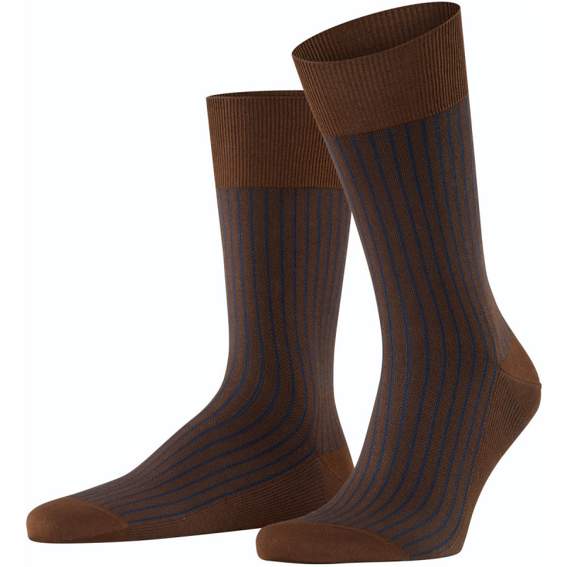 FALKE Oxford Stripe Socken Herren chestnut 39-40