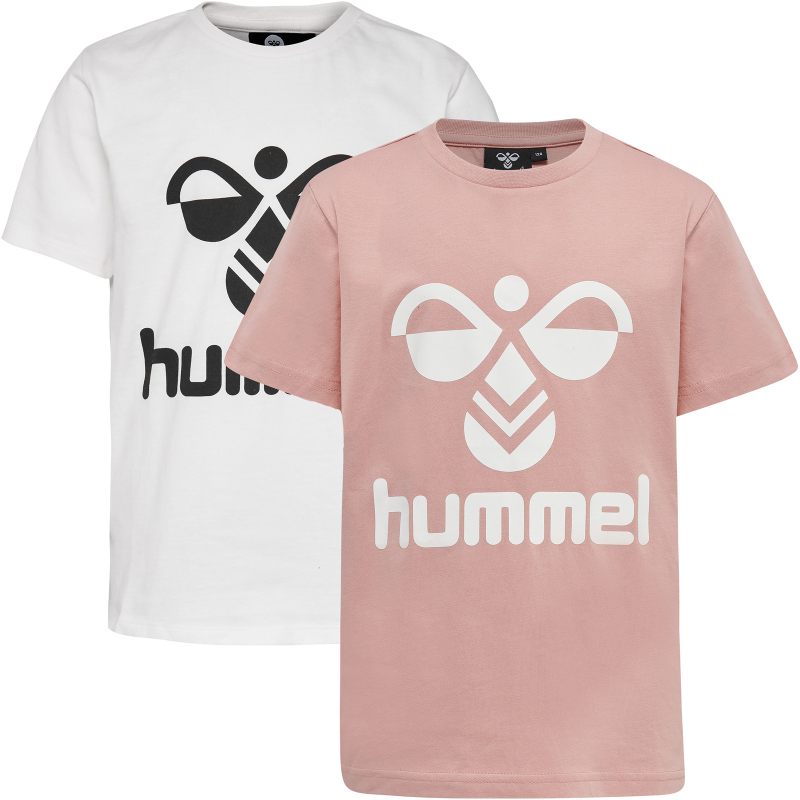 2er Pack hummel hmlTRES T-Shirt Kinder rosette/white 152