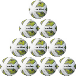 10er Ballpaket molten Fußball Leichtball 350g F4A3400-G weiß/grün/silber 4