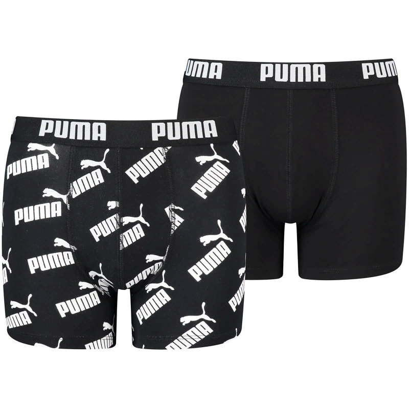 2er Pack PUMA All-Over-Print Boxershorts Kinder black 146-152