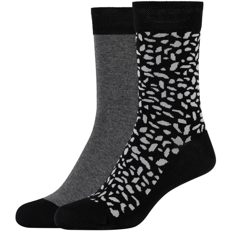 2er Pack camano Soft Crazy Dots Crew Socken Damen 9999 - black 35-38, 7,95 €