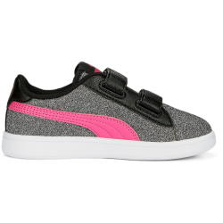 PUMA Smash v2 Glitz Glam PS Kinder Sneaker mit Klettverschluss 34 - PUMA black/glowing pink/PUMA white 32