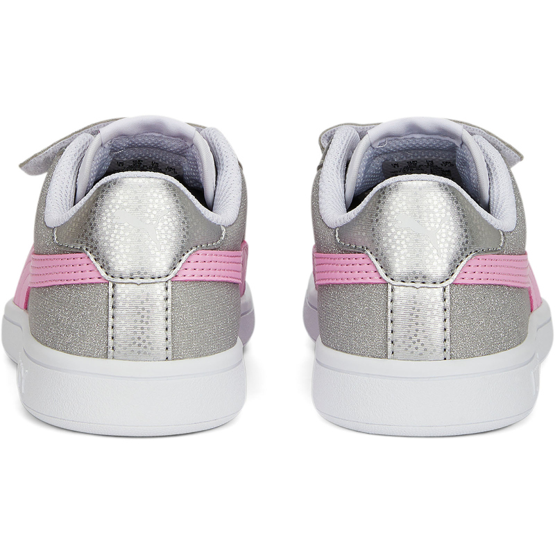 PUMA Smash v2 Glitz Glam PS Kinder Sneaker mit Klettverschluss 32 - puma silver/lilac chiffon/puma white 31