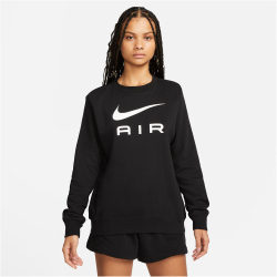 NIKE Air Fleece Rundhals Sweatshirt Damen 010 - black/white XL