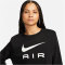 NIKE Air Fleece Rundhals Sweatshirt Damen 010 - black/white XL